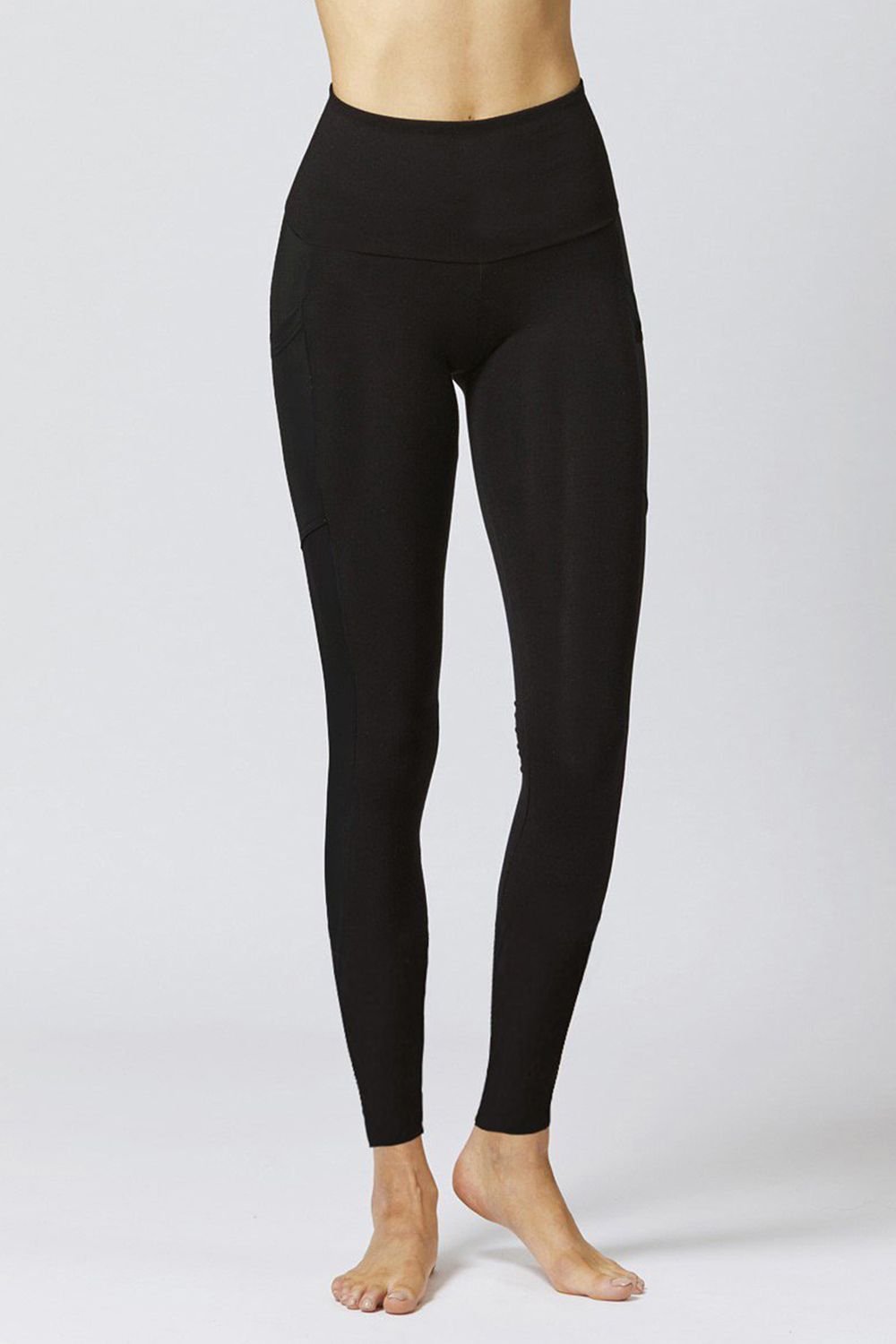 TLC Sport TLC Sport Women's Extra Strong Compression Leggings with Standard Tummy Control & Pockets SHORT in Black - 3