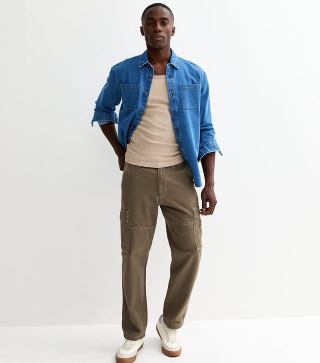 New Look Men's Stone Muscle Fit Ribbed Jersey Vest New Look - 3