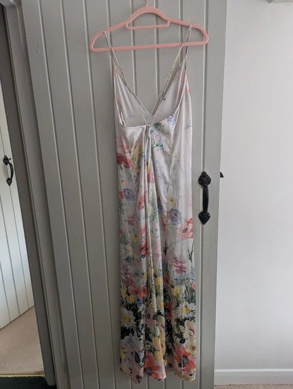 ASOS White Floral Silk Long Dress