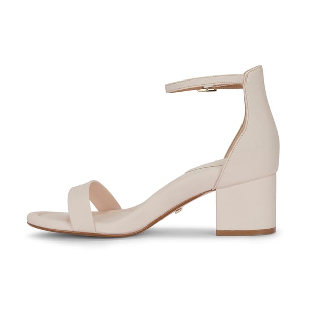 MALOW LONDON MALOW LONDON Women's Khloe Heeled Sandals Buckle Strap PU Open Toe Block Heel Shoes in Beige - 2