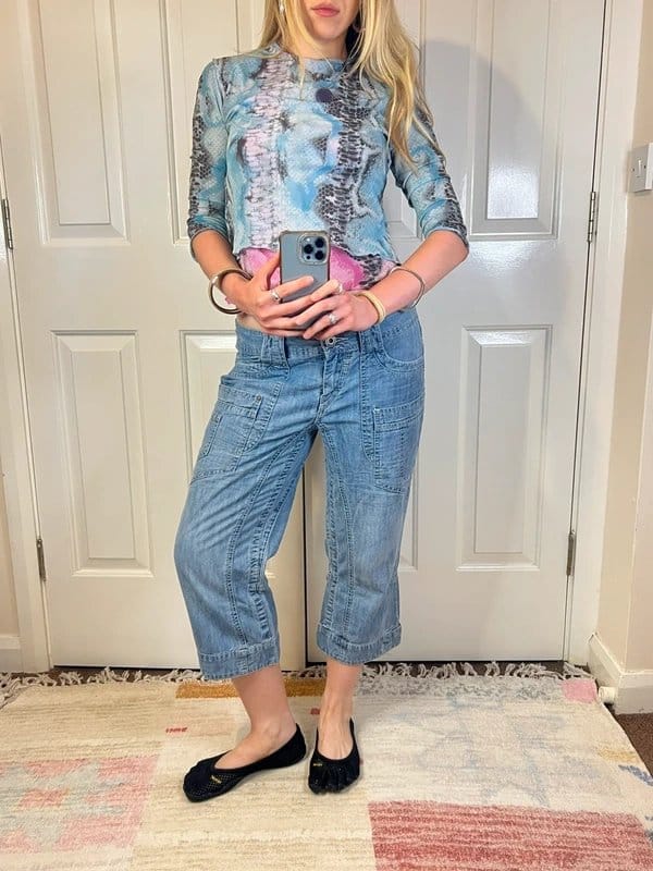 Vintage Dressing 90s low waisted denim capris - 1