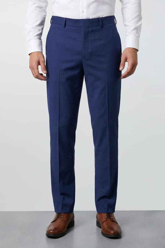 Burton Burton Men's Plus & Tall French Navy Essential Suit Trousers in Dark Blue - 2