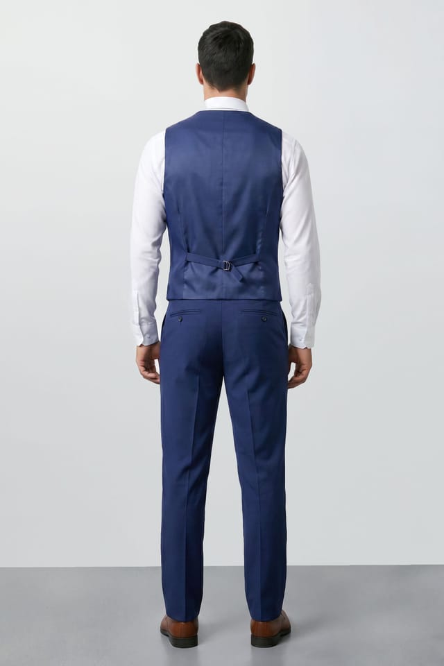 Burton Burton Men's Plus & Tall French Navy Essential Suit Trousers in Dark Blue - 3