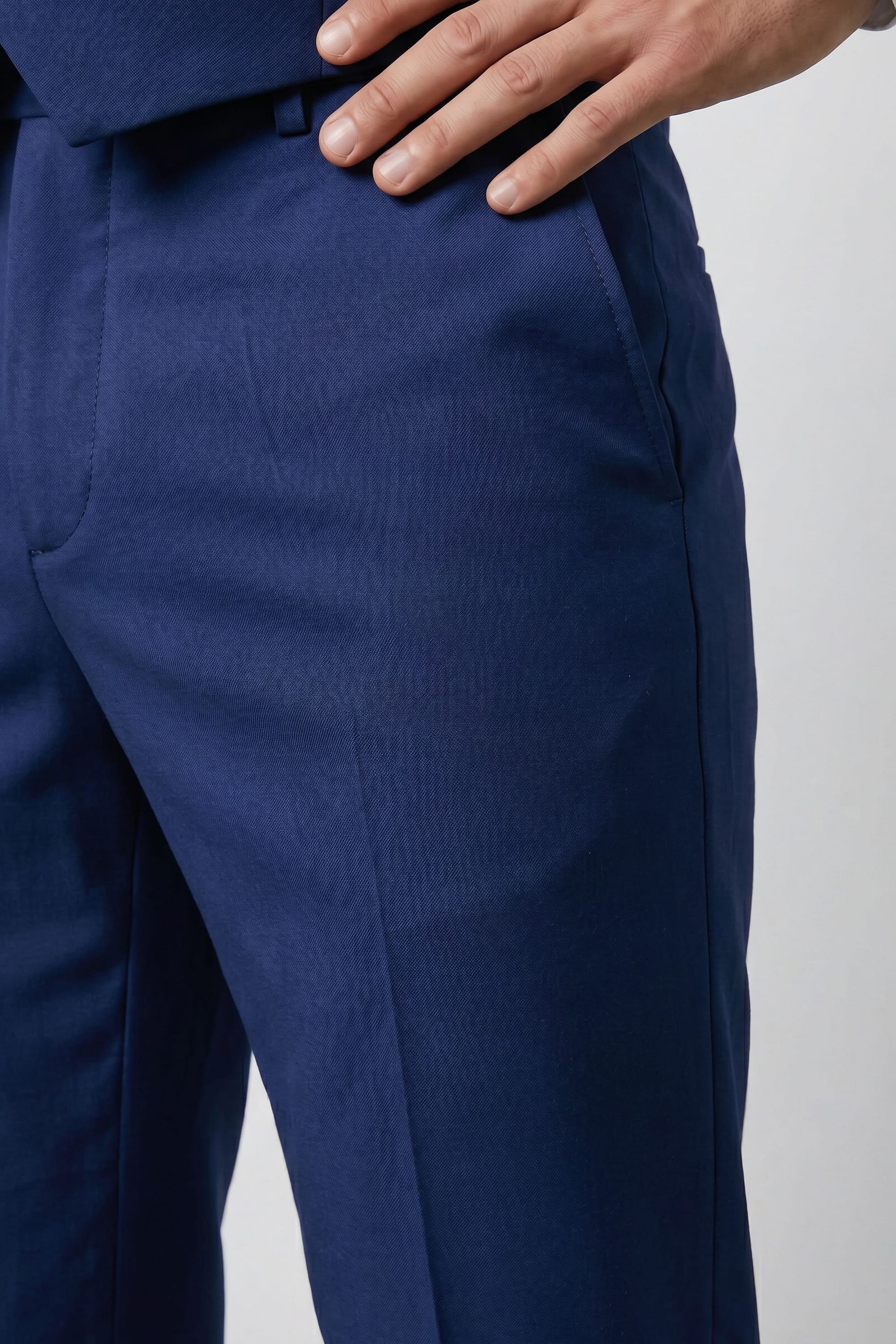 Burton Burton Men's Plus & Tall French Navy Essential Suit Trousers in Dark Blue - 4