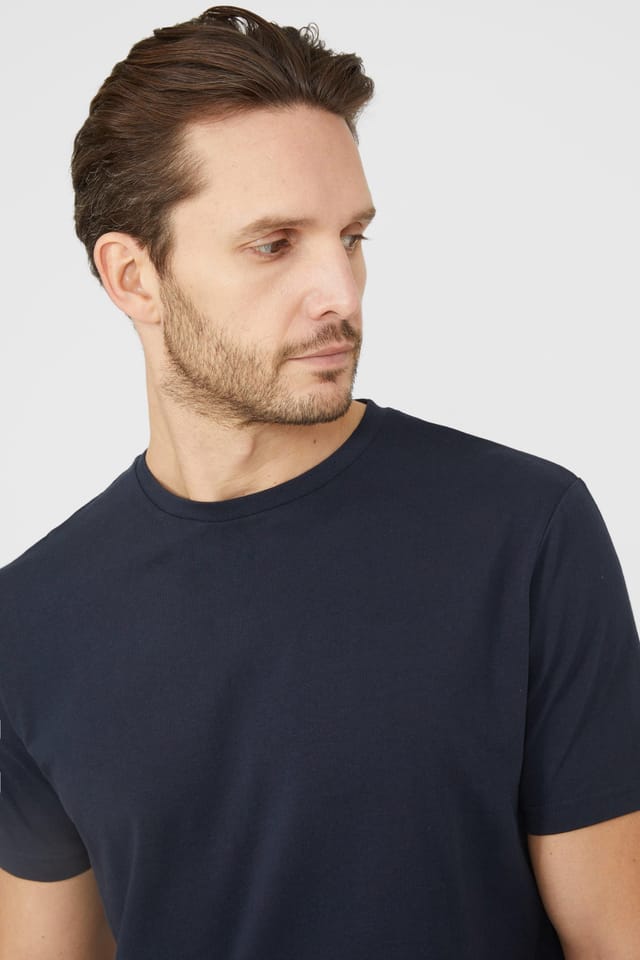 Maine Maine Men's Cotton Crew Neck T-shirt in Navy - 2