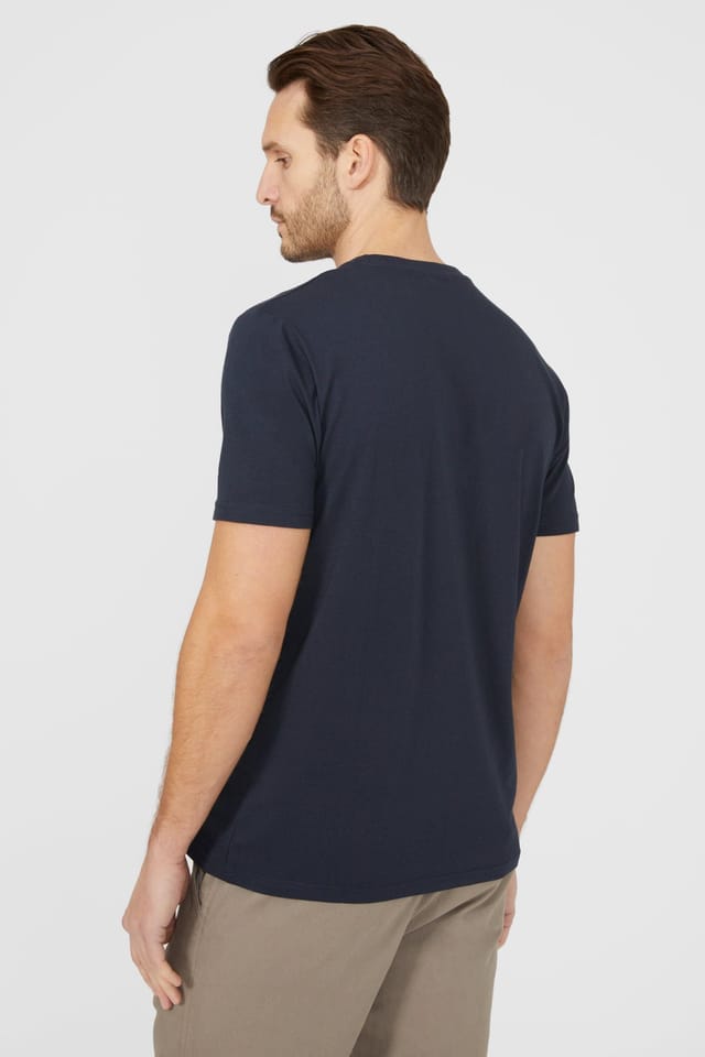 Maine Maine Men's Cotton Crew Neck T-shirt in Navy - 3