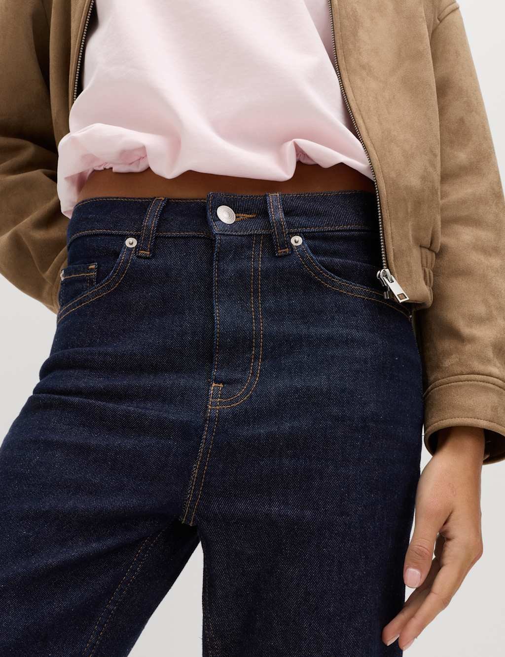 Marks & Spencer M&S High Waisted Cropped Slim Fit Jeans Dark Indigo - 2