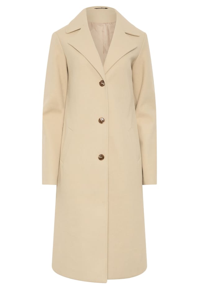 Long Tall Sally Long Tall Sally Women's Tall Formal Midi City Coat in Natural - 3