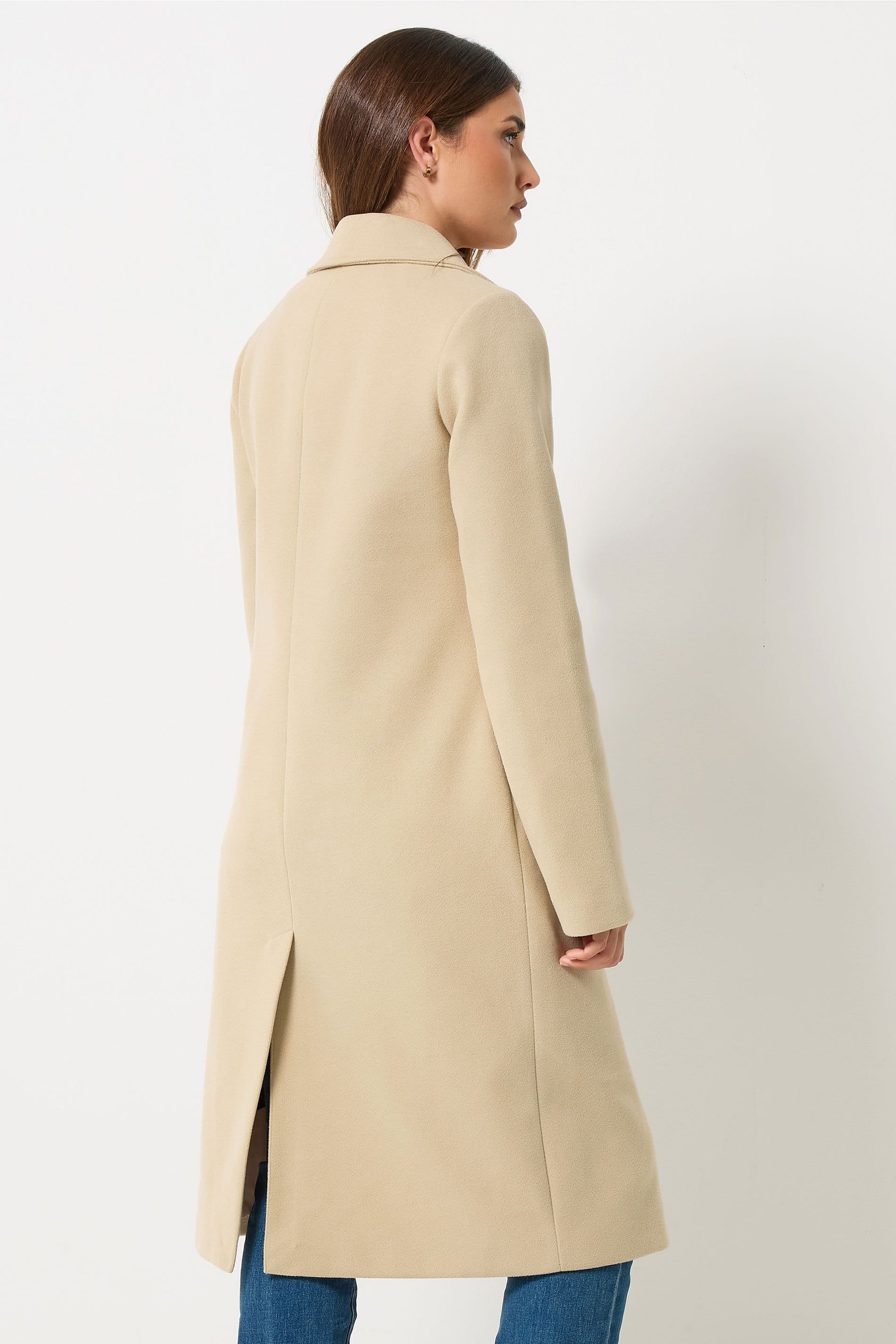 Long Tall Sally Long Tall Sally Women's Tall Formal Midi City Coat in Natural - 4