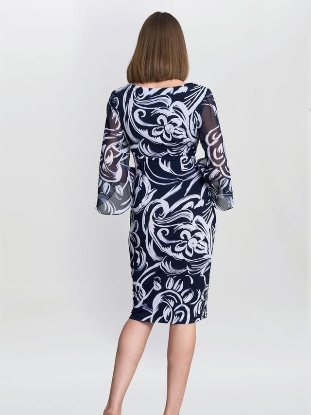Gina Bacconi Gina Bacconi Women's Iga Abstract Print Dress in Navy - 2