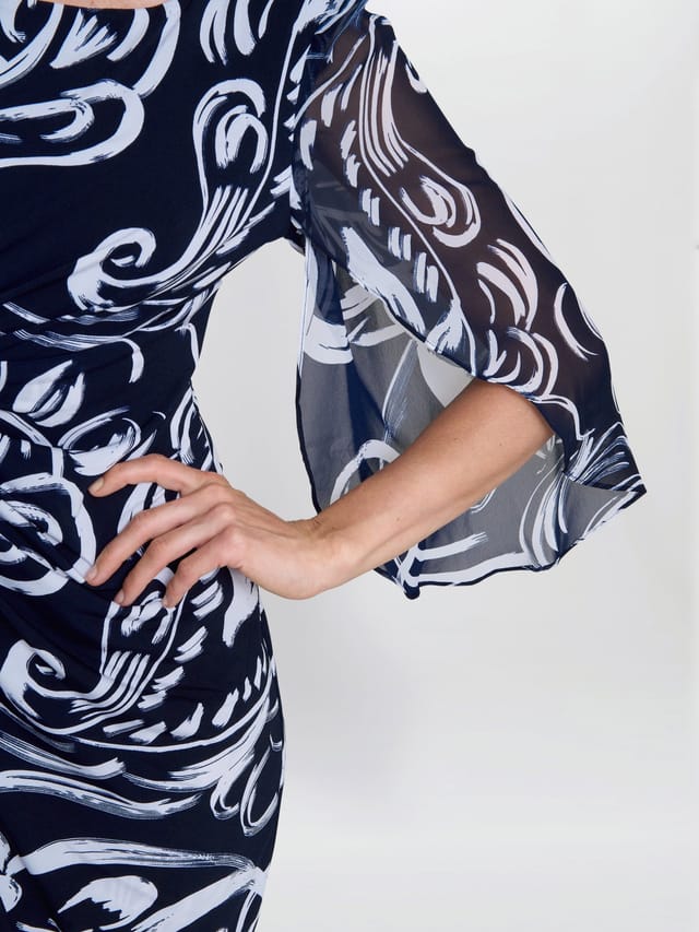 Gina Bacconi Gina Bacconi Women's Iga Abstract Print Dress in Navy - 3