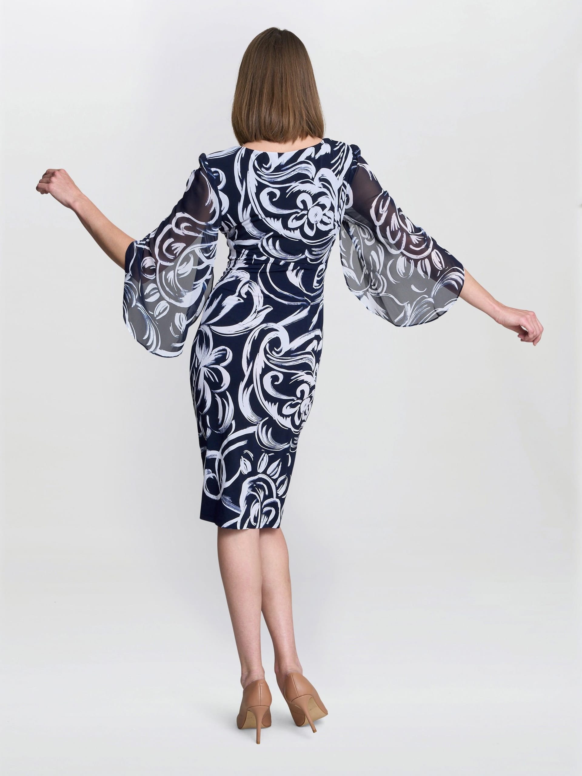 Gina Bacconi Gina Bacconi Women's Iga Abstract Print Dress in Navy - 4