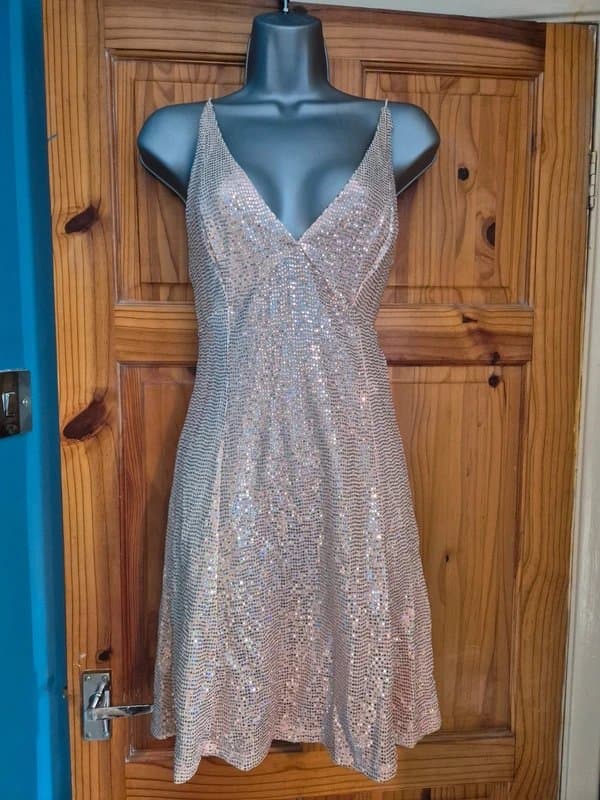 Bershka Bershka sequin pink mini dress