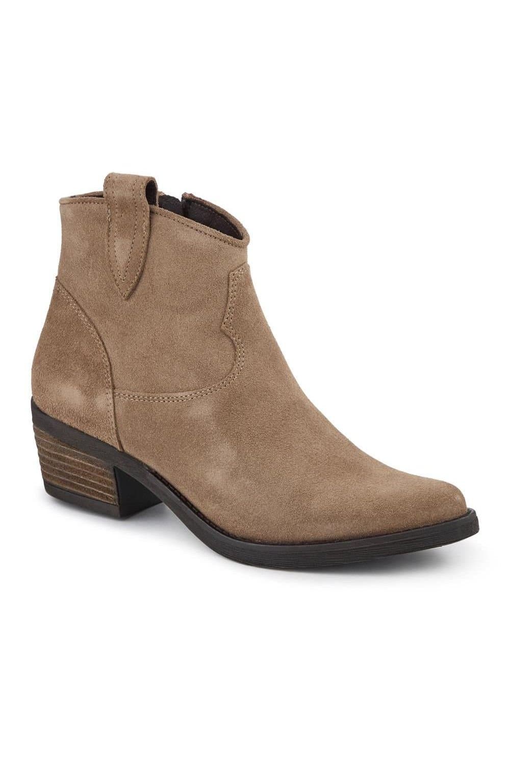 Jones Bootmaker Jones Bootmaker Taupe Leather Ankle Boots