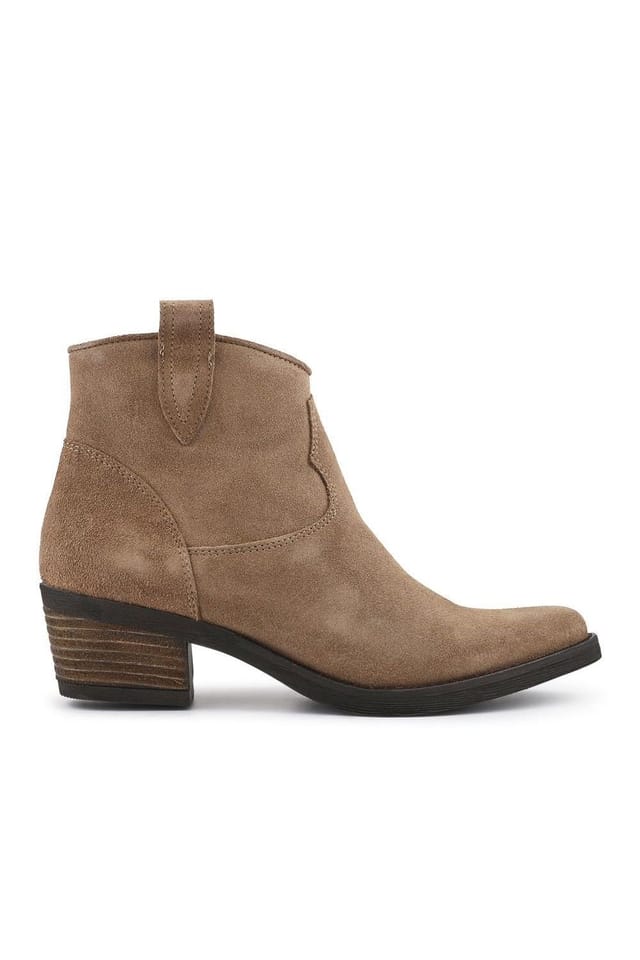 Jones Bootmaker Jones Bootmaker Women's Darsy Leather Heeled Ankle Boots in Taupe - 2