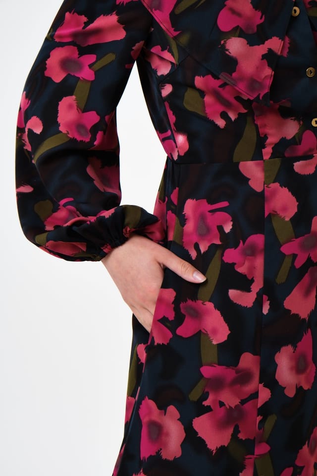 Louche Louche Women's Amada Watermark Floral Print Long Sleeve Midaxi Dress - 3