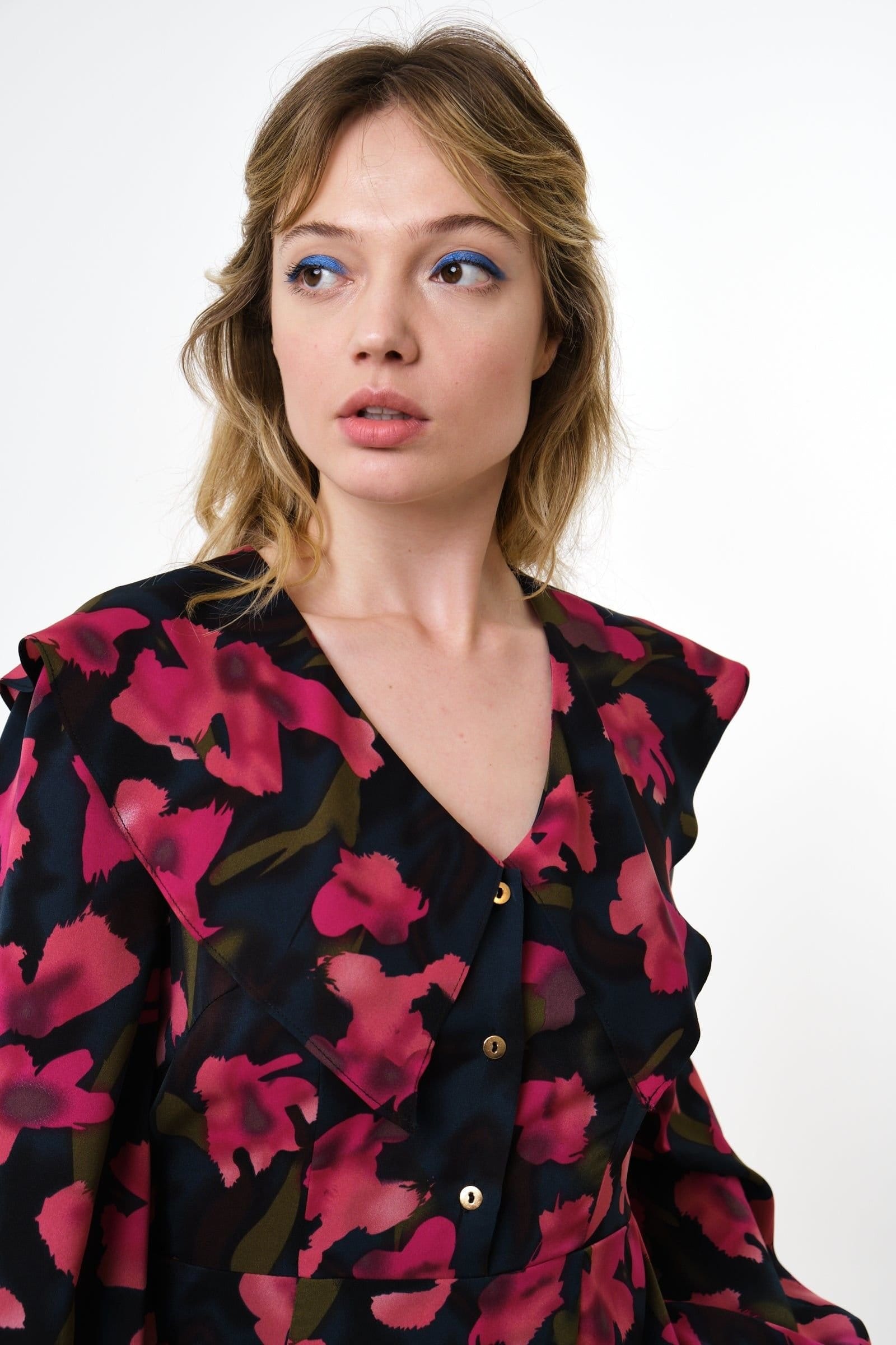 Louche Louche Women's Amada Watermark Floral Print Long Sleeve Midaxi Dress - 4