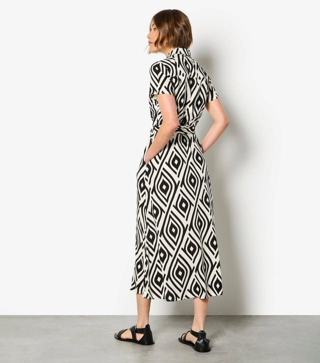 Apricot Women's Black Teardrop Print Midi Shirt Dress Apricot New Look - 2