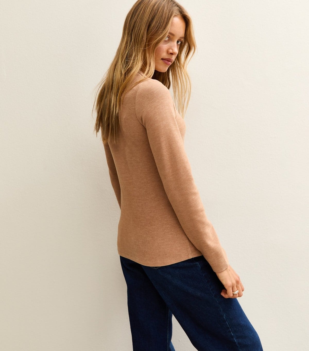 New Look Women's Camel Soft Touch Split Hem Cardigan New Look - 4