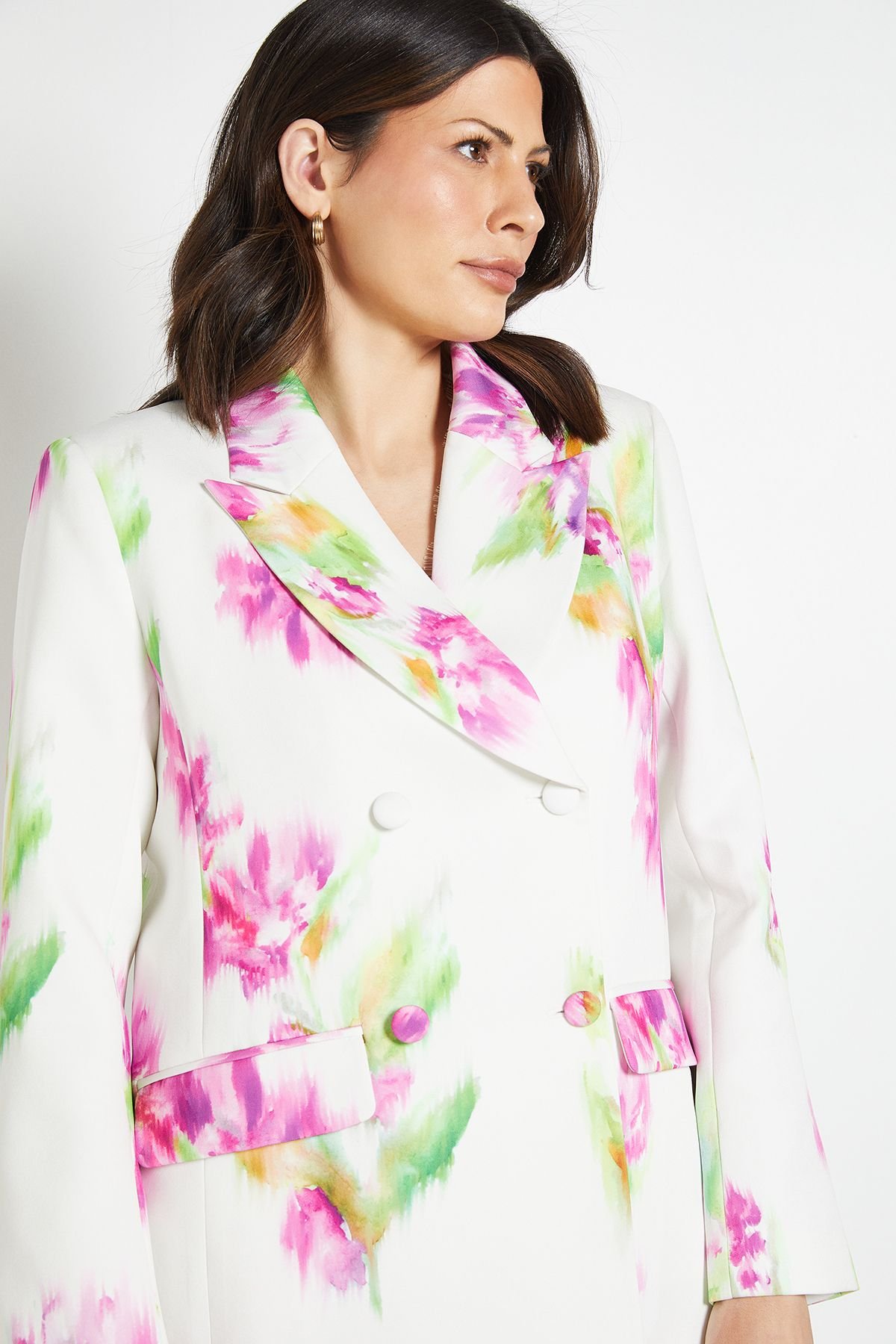 Wallis Wallis Women's Floral Satin Blazer Coord in Ivory - 4