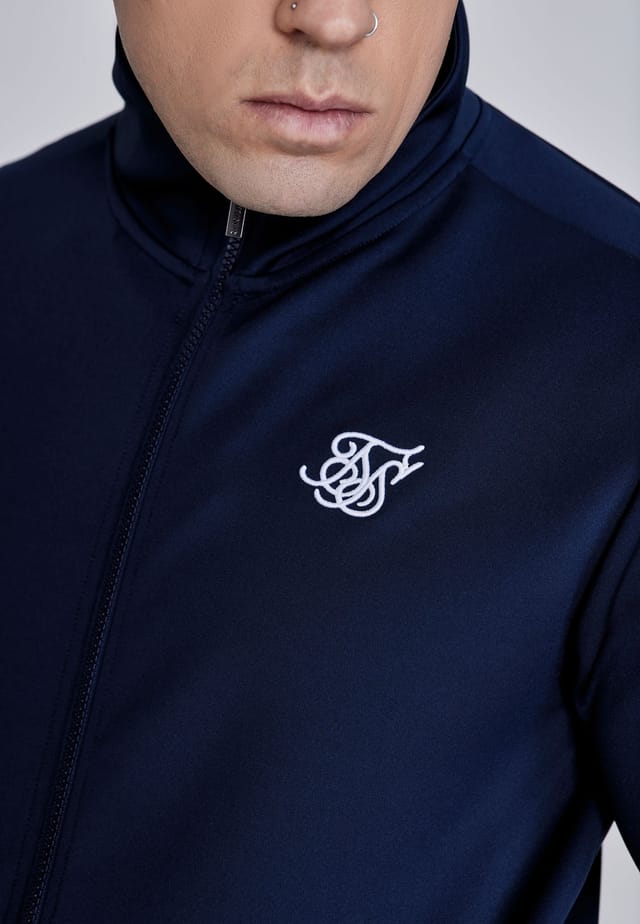 SikSilk SikSilk Men's Essentials Poly Track Top in Navy - 2