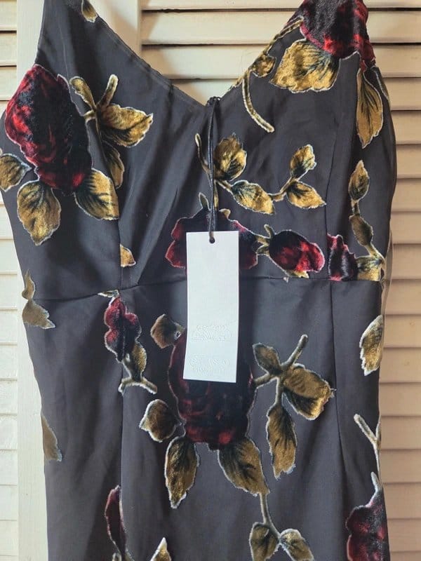 Never Fully Dressed Black Floral Devoré Dress