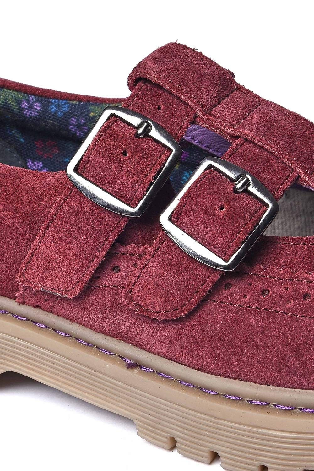 Moshulu Moshulu Women's 'Calthia' Chunky Nubuck Mary Jane Shoes in Dark Red - 3