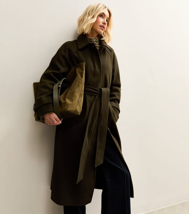 New Look Women's Khaki Button Front Belted Midi Coat New Look - 2