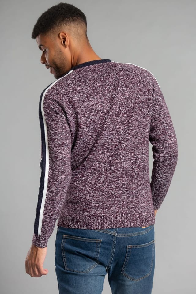 Tokyo Laundry Tokyo Laundry Men's Crew Neck Jumper with Contrast Sleeve in Red - 2