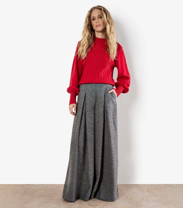 Apricot Women's Red Multicable Mock Neck Jumper Apricot New Look - 2