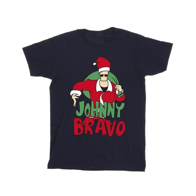 Johnny Bravo Johnny Bravo Men's Johnny Christmas T-Shirt in Navy - 2