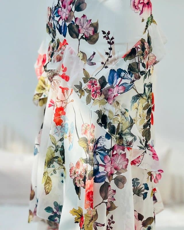 River Island River Island high low ruffle hem floral layered skirt 10-12