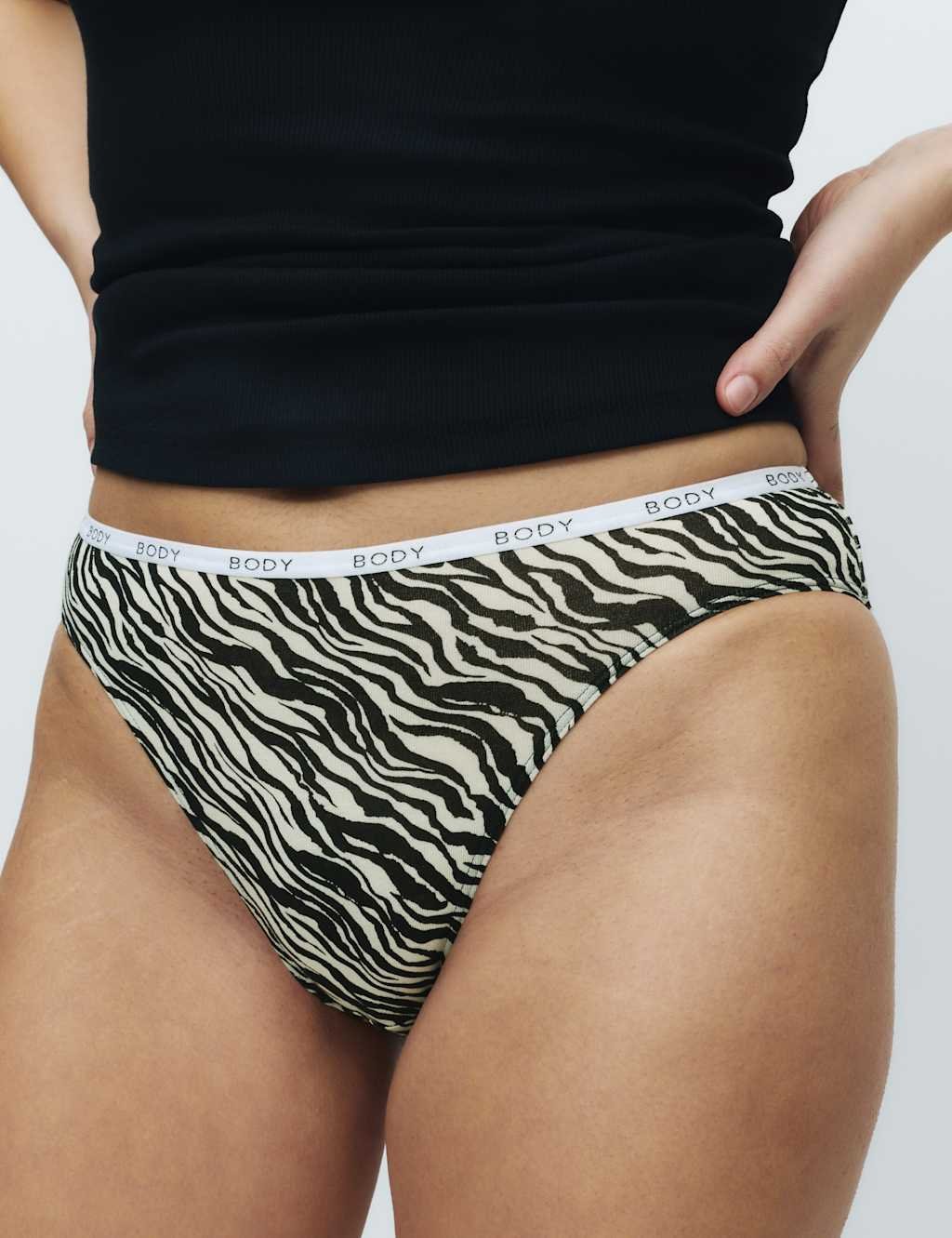 Marks & Spencer M&S 4pk Cotton Rich High Leg Knickers Black Mix - 3