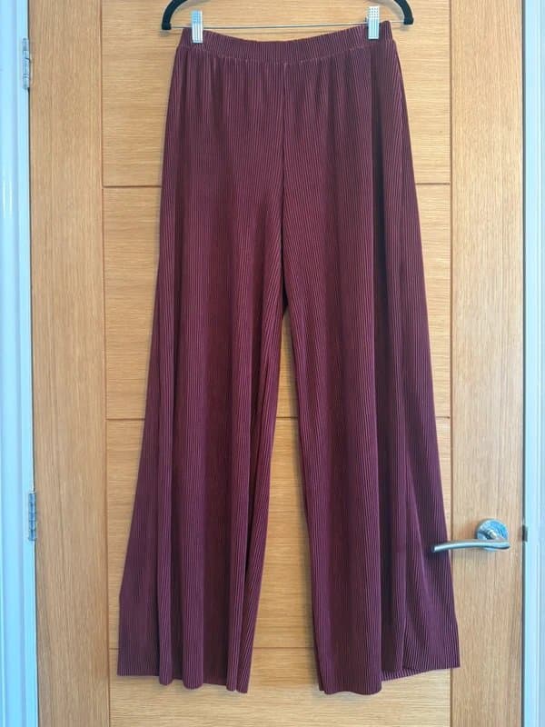 ASOS Design Plisse Wide Leg Trousers