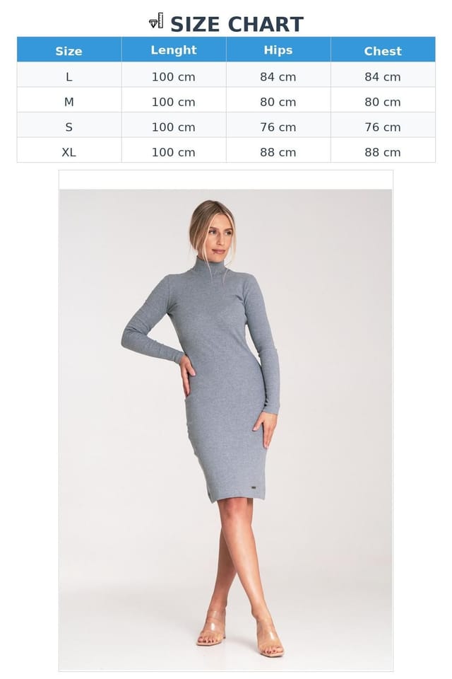 Love Lace Love Lace Women's Cotton Fitted Stand Collar Long Sleeve Dress in Grey - 3