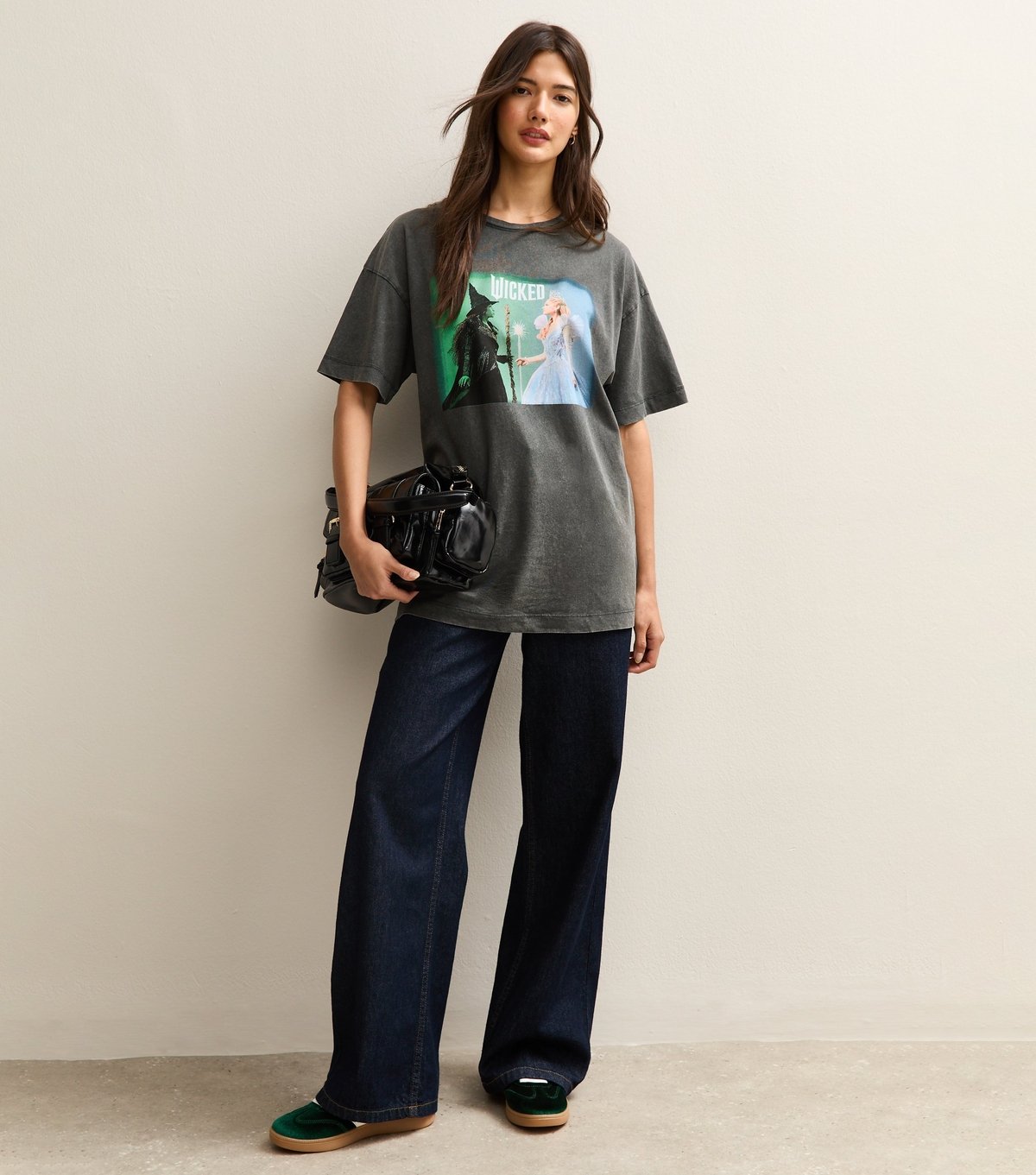 New Look Women's Dark Grey Wicked Print Oversized T-Shirt New Look - 2