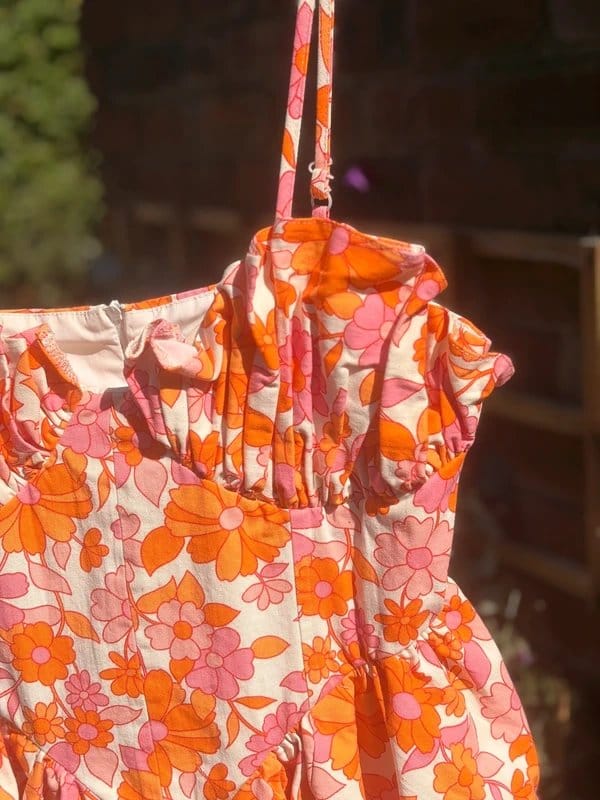 ASOS ASOS Luxe Size 12 Fan Detail Mini Cami Dress in 60s Floral - 1