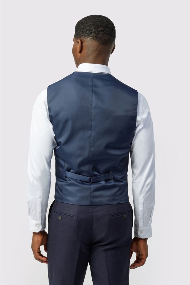 Ted Baker Ted Baker Men's Single Breasted Five Button Tailored Waistcoat in Dark Blue - 2