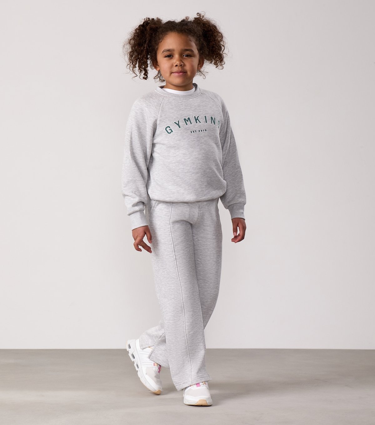 Gym King Girls' Light Grey Shadow Crew Neck Sweatshirt Gym King New Look - 2