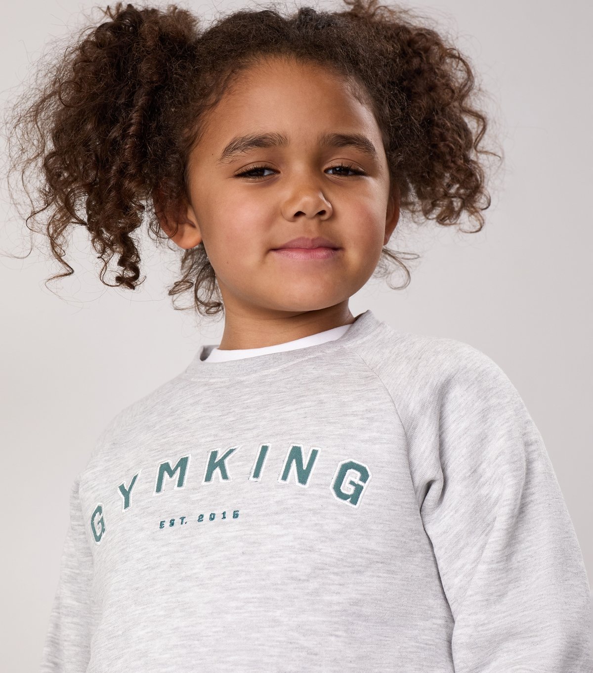 Gym King Girls' Light Grey Shadow Crew Neck Sweatshirt Gym King New Look - 4