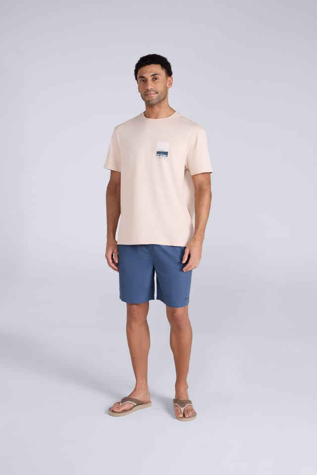 Animal Animal Men's 'Chase' Graphic Cotton Casual Short Sleeve Lightweight Top in Cream - 3