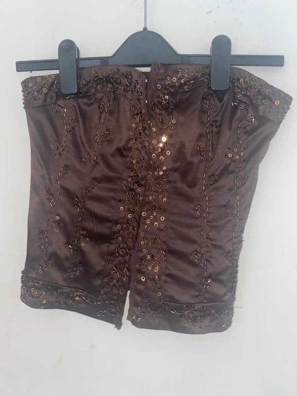 New Look Brown Embroidered Corset