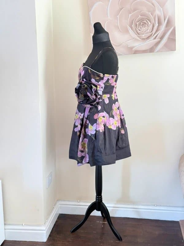 River Island River Island Purple Floral Print Embellished Mini Dress RRP £85