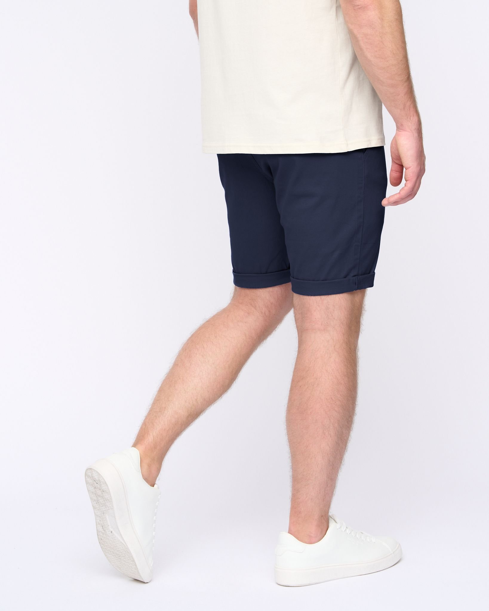 Duck&Cover Duck&Cover Moreshore Men's Lightweight Stretch Canvas Chino Shorts with Secure Penny Pocket in Navy - 3