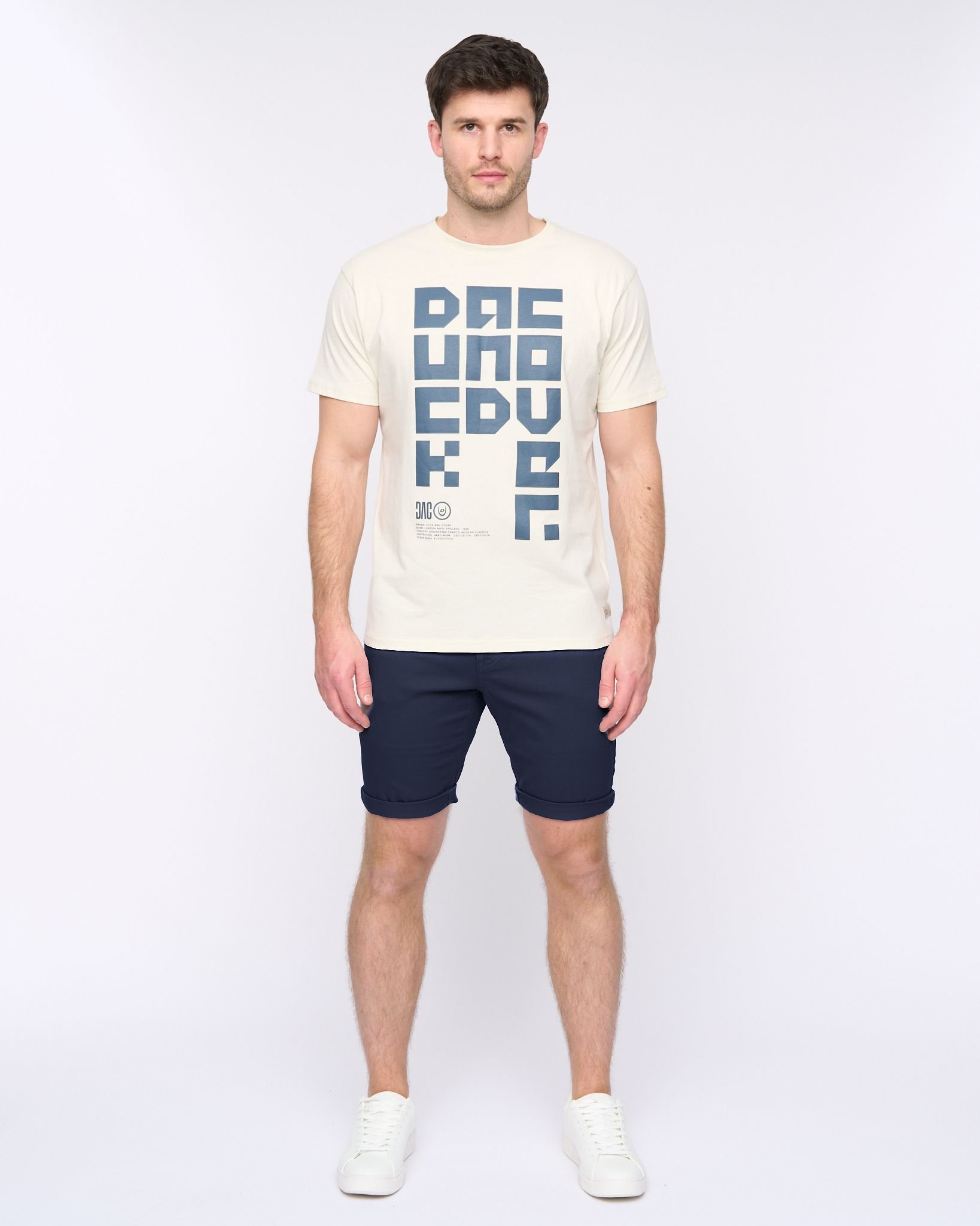 Duck&Cover Duck&Cover Moreshore Men's Lightweight Stretch Canvas Chino Shorts with Secure Penny Pocket in Navy - 4