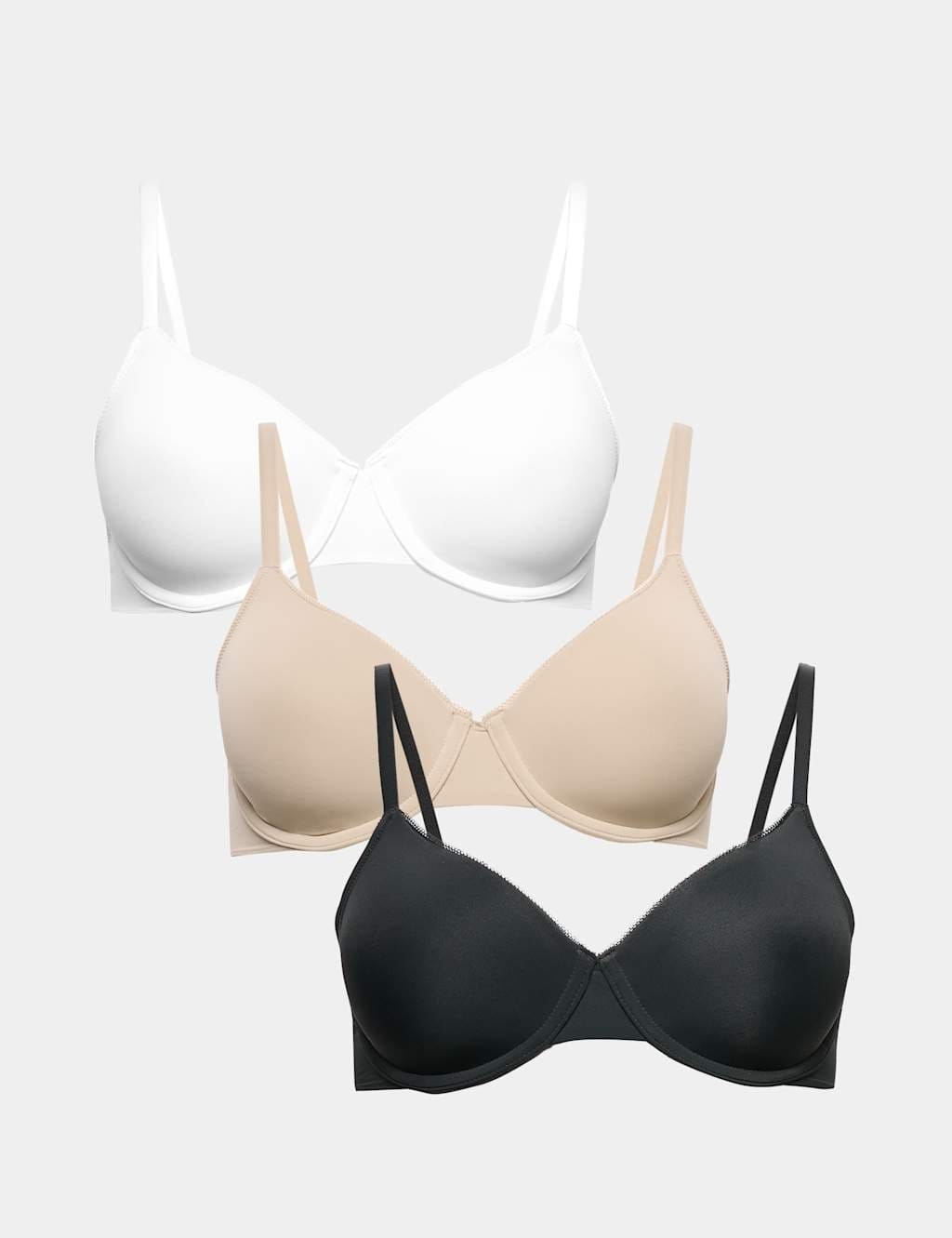 Marks & Spencer M&S 3 Pack Wired Full Cup Bras (A-E) Black Mix - 1