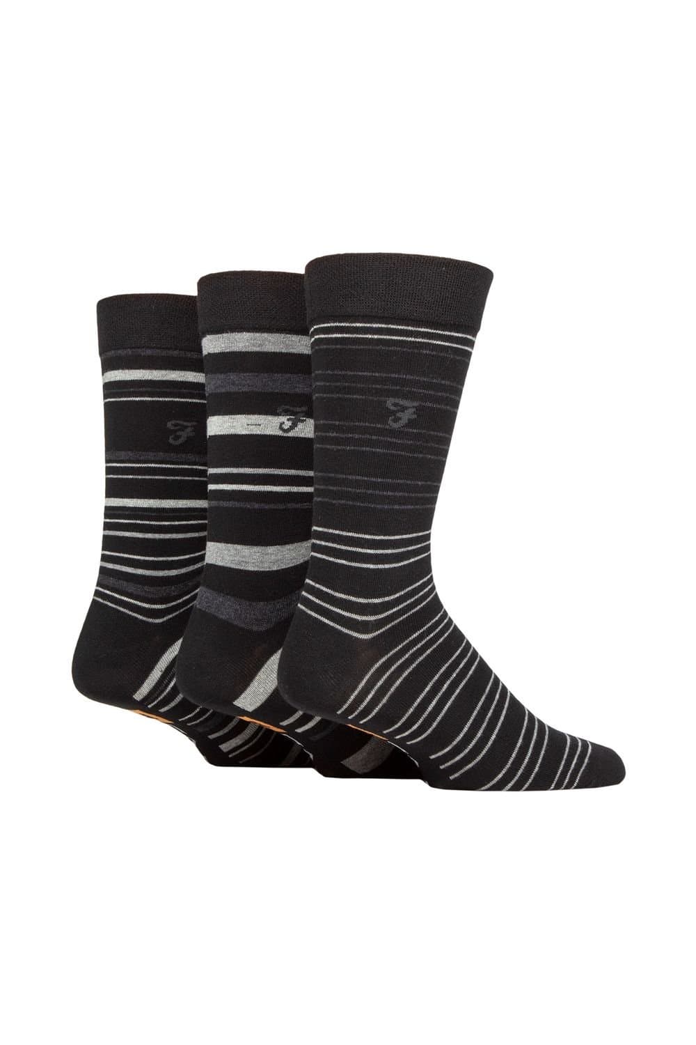 Farah FARAH Men's Mens 3 Pair Argyle, Patterned & Striped Cotton Socks