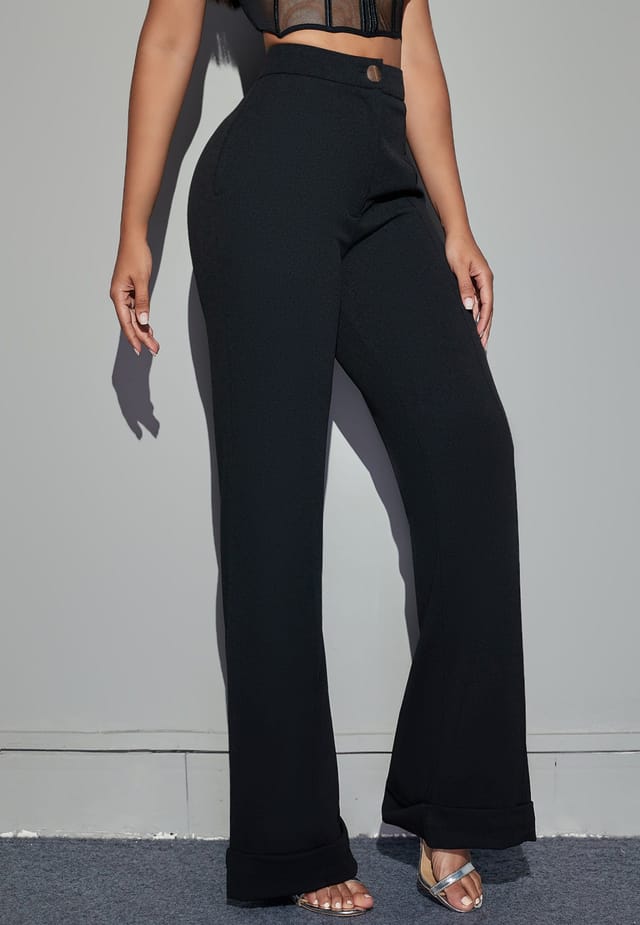 Divine Grace Divine Grace Women's Black Tailored Wide Leg Pants - 3