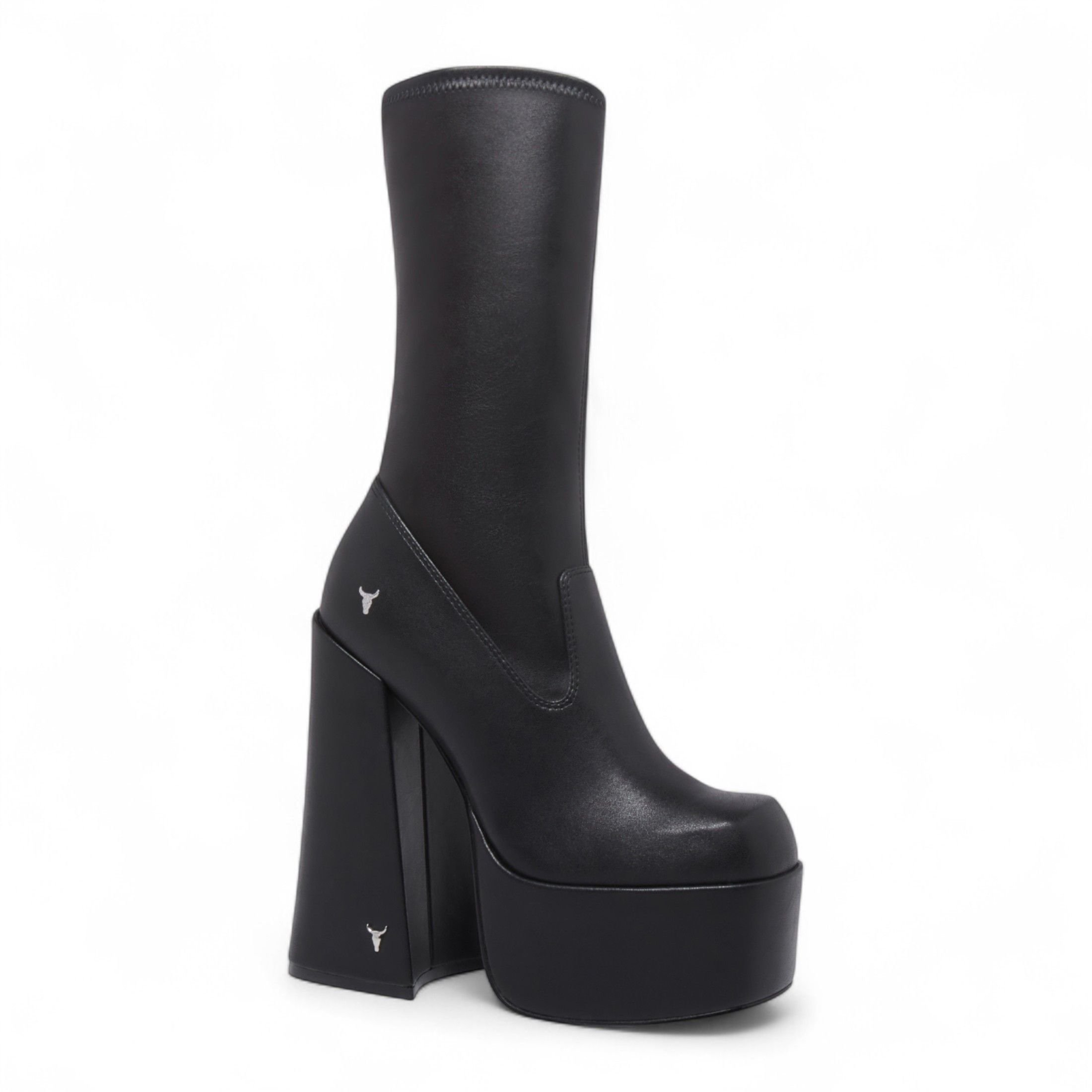 Windsor Smith Windsor Smith Women's Mid-Calf Sock Platform Goth Heel Boots - Saviour in Black - 4