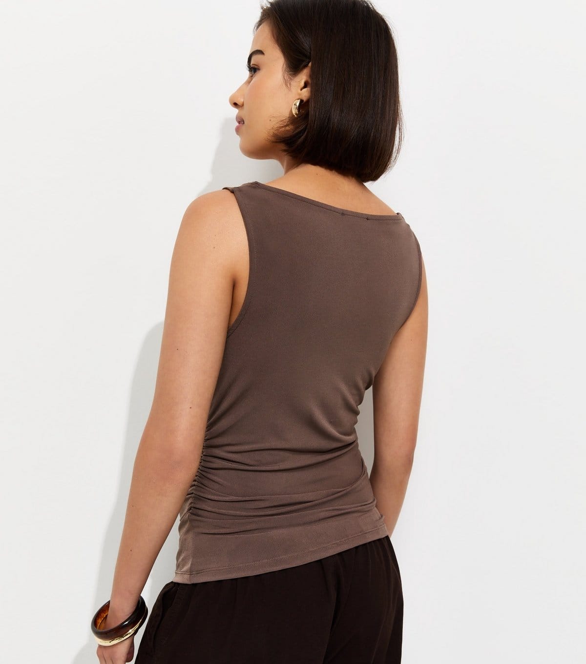 New Look Women's Brown Slinky Jersey Cowl Neck Top New Look - 4